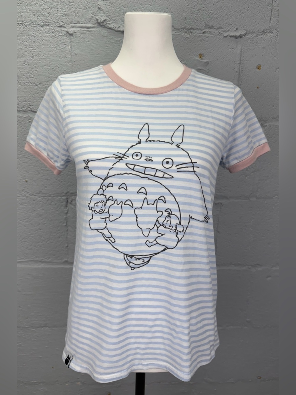 Studio Ghibli Women's My Neighbor Totoro Striped Ringer Shirt Size Small